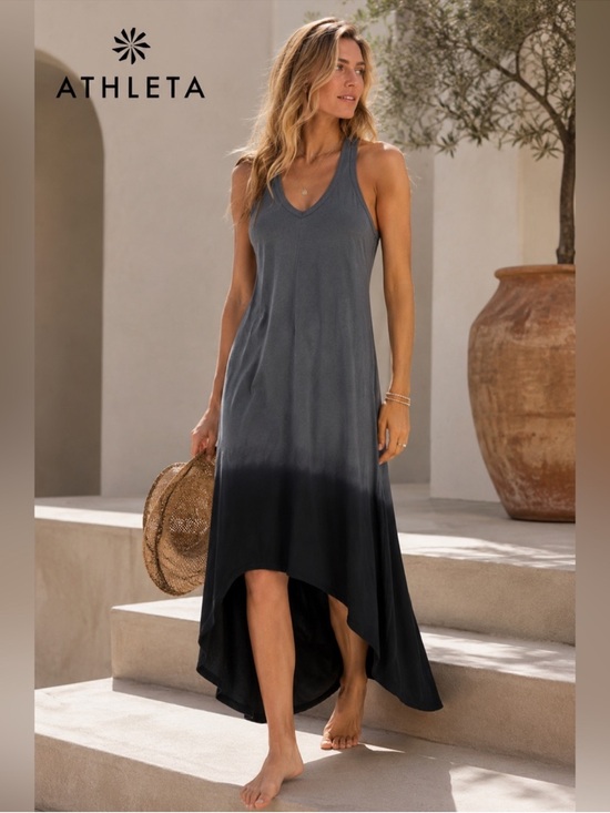 Athleta Dresses & Skirts - Athleta Dip Dye Middy Racerback Dress in Flint Grey